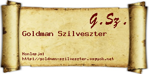 Goldman Szilveszter névjegykártya